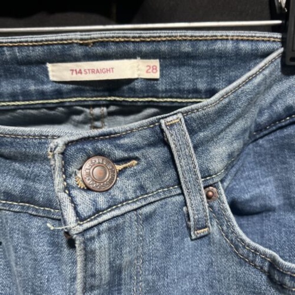 Levi's | 714 Straight Jeans | Size 28 Light Blue - Picture 3 of 7